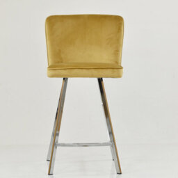 Lakeland Furniture Dartmoor Camel Cream Velvet Chrome Fixed Leg Base Bar Stool - thumbnail 3