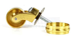 L&F 2X Brass Castor & Ring 25mm Screw In Castor  Furniture Beds Sofas Chairs Stools - thumbnail 7