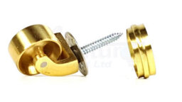 L&F 2X Brass Castor & Ring 25mm Screw In Castor  Furniture Beds Sofas Chairs Stools - thumbnail 2