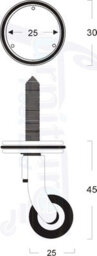 L&F 2X Brass Castor & Ring 25mm Screw In Castor  Furniture Beds Sofas Chairs Stools - thumbnail 5