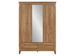 Arte Bergen 144 Cm 3 Door Wardrobe With Mirror And Drawer Golden Sibiu Larch - thumbnail 2