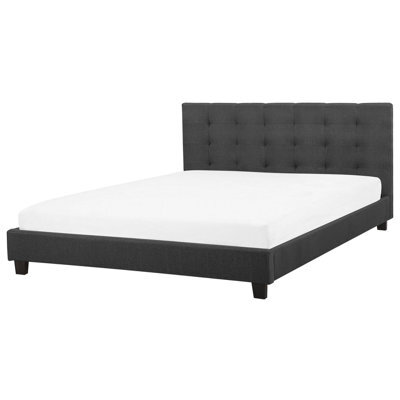 Beliani Waterbed Fabric La Rochelle 180 X 200 Cm (Eu Super King) Dark Grey - image 1