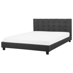Beliani Waterbed Fabric La Rochelle 180 X 200 Cm (Eu Super King) Dark Grey - thumbnail 1