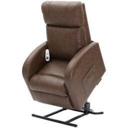 Loops Comfortable Nutmeg Pu Leather Rise And Recline Chair With Single Motor - thumbnail 3