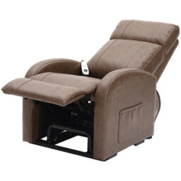 Loops Comfortable Nutmeg Pu Leather Rise And Recline Chair With Single Motor - thumbnail 2