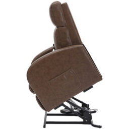 Loops Comfortable Nutmeg Pu Leather Rise And Recline Chair With Single Motor - thumbnail 6