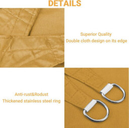 Beige 3X3X3M Triangular Shade Sail 95% Uv Protection - thumbnail 6