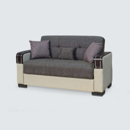 Sliding Wardrobes 4 u LTD Modern Fabric Sofa Bed With Storage - 3 Or 2 Seater With Cushions And Wooden Armrests (Beige/brown,2 Seater) - thumbnail 3