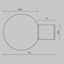 Luminosa Lighting Luminosa Bold I Outdoor Globe Wall Lamp Black Ip54 1Xe27 - thumbnail 3