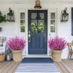 Amorly 18Pcs Rose Pink Artificial Lavender Flowers Outdoor Uv Resistant Fake Flowers No Fade Faux Plastic Plants Window Box Decorating - thumbnail 2