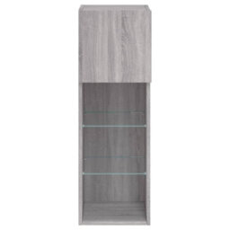 Berkfield Tv Cabinet With Led Lights Grey Sonoma 30.5X30X90 Cm - thumbnail 9