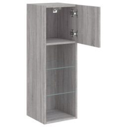 Berkfield Tv Cabinet With Led Lights Grey Sonoma 30.5X30X90 Cm - thumbnail 8