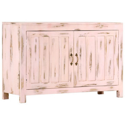 Berkfield Sideboard Light Pink 110X35X70 Cm Solid Mango Wood - image 1