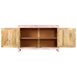 Berkfield Sideboard Light Pink 110X35X70 Cm Solid Mango Wood - thumbnail 3