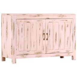Berkfield Sideboard Light Pink 110X35X70 Cm Solid Mango Wood