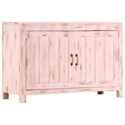 Berkfield Sideboard Light Pink 110X35X70 Cm Solid Mango Wood - thumbnail 9