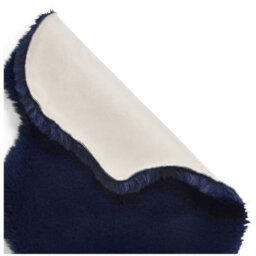 Sheepskin Navy Plain Shaggy Rug, 50mm Thickness Modern Rug, Luxurious Rug For Living Room, & Dining Room-60Cm X 180Cm (Double) - thumbnail 6