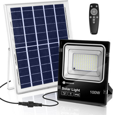 Aigostar 100W Indoor Solar Powered Floodlight Outdoor Ip66 Waterproof Shed Light - image 1