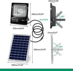 Aigostar 100W Indoor Solar Powered Floodlight Outdoor Ip66 Waterproof Shed Light - thumbnail 7