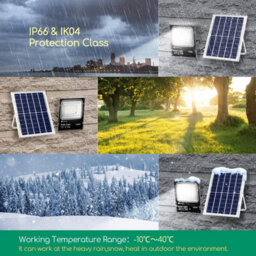 Aigostar 100W Indoor Solar Powered Floodlight Outdoor Ip66 Waterproof Shed Light - thumbnail 6