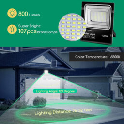 Aigostar 100W Indoor Solar Powered Floodlight Outdoor Ip66 Waterproof Shed Light - thumbnail 5
