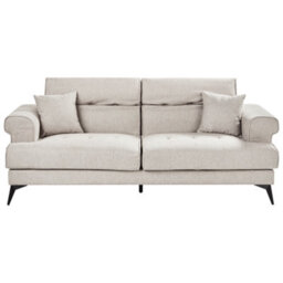 Wyld And Coco Luxenest Sofa Set 2-Seater And 3-Seater Taupe Polyester Fabric With Adjustable Headrests - thumbnail 1