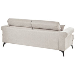 Wyld And Coco Luxenest Sofa Set 2-Seater And 3-Seater Taupe Polyester Fabric With Adjustable Headrests - thumbnail 7