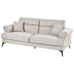 Wyld And Coco Luxenest Sofa Set 2-Seater And 3-Seater Taupe Polyester Fabric With Adjustable Headrests - thumbnail 6