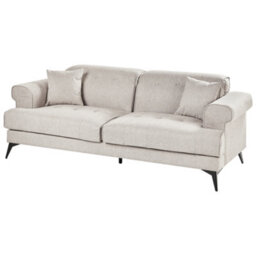 Wyld And Coco Luxenest Sofa Set 2-Seater And 3-Seater Taupe Polyester Fabric With Adjustable Headrests - thumbnail 5
