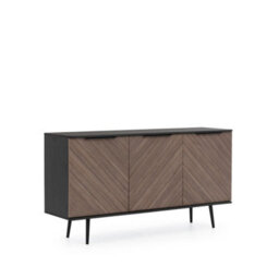 Arte Pinelli Sideboard Cabinet - Modern Black Graphite & Oak Finish - W1500mm X H800mm X D410mm