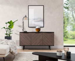 Arte Pinelli Sideboard Cabinet - Modern Black Graphite & Oak Finish - W1500mm X H800mm X D410mm - thumbnail 4