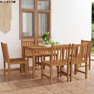 Berkfield 7 Piece Garden Dining Set Solid Teak Wood - image 1
