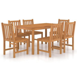 Berkfield 7 Piece Garden Dining Set Solid Teak Wood - thumbnail 2