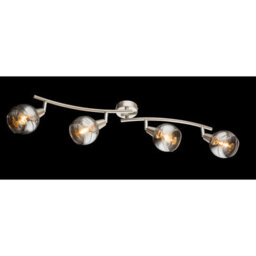 Luminosa Lighting Luminosa Roman Ceiling Spotlight Bar Nickel Matt Glass Shade 4X E14 3000K - thumbnail 2