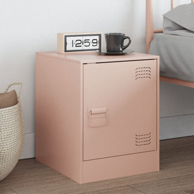 Berkfield Bedside Cabinet Pink 34.5X39X44 Cm Steel - image 1