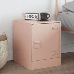 Berkfield Bedside Cabinet Pink 34.5X39X44 Cm Steel - thumbnail 1