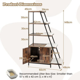 Costway Large Cat Litter Box Enclosure Hidden Cat Washroom With Storage - thumbnail 6