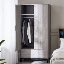 Oakham Premium Kora 2 Door & 1 Drawer Wardrobe In Grey Oak - thumbnail 4