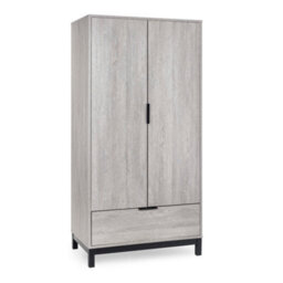 Oakham Premium Kora 2 Door & 1 Drawer Wardrobe In Grey Oak - thumbnail 1