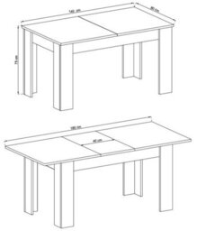 Arte Elegant Sky Extending Dining Table H750mm W1400 D800mm In Riviera Oak - Versatile Dining Solution - thumbnail 2