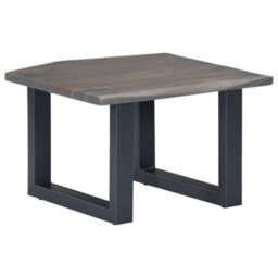 Berkfield Industrial Coffee Table With Live Edges Grey 60X60X40 Cm Solid Acacia Wood - thumbnail 9