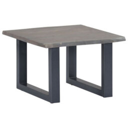 Berkfield Industrial Coffee Table With Live Edges Grey 60X60X40 Cm Solid Acacia Wood - thumbnail 2