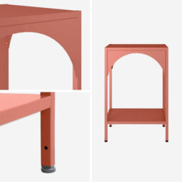 Sweeek - Bedside Table Industrial-Style Steel Soho Terracotta 35X35X52 Cm - thumbnail 4