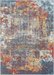 Livabliss Ankara-Abstract Blue Beige Modern Marble Living Dining Bedroom Rug 160 X 213 Cm Easy Care, Non Shedding