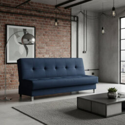 Enduro Xi Living Room Sofa Bed With Click Clack Sleeping Function Storage Wooden Frame 195X90X85Cm Blue