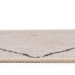 Loomed Beige Grey Trellis Modern Abstract Washable Long Runner Rug 80Cm X 300Cm - thumbnail 4
