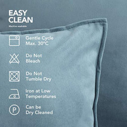 Deconovo Pack Of 2 Large Crushed Velvet Cushion Covers With Invisible Zipper 65Cm X 65Cm Slate Blue - thumbnail 6