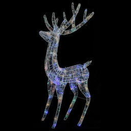 Berkfield Xxl Acrylic Christmas Reindeer 250 Led 180 Cm Colourful - thumbnail 5