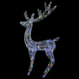 Berkfield Xxl Acrylic Christmas Reindeer 250 Led 180 Cm Colourful - thumbnail 4