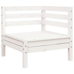 Walplus Garden Sofa 3-Seater With Footstool White Solid Wood Pine - thumbnail 5